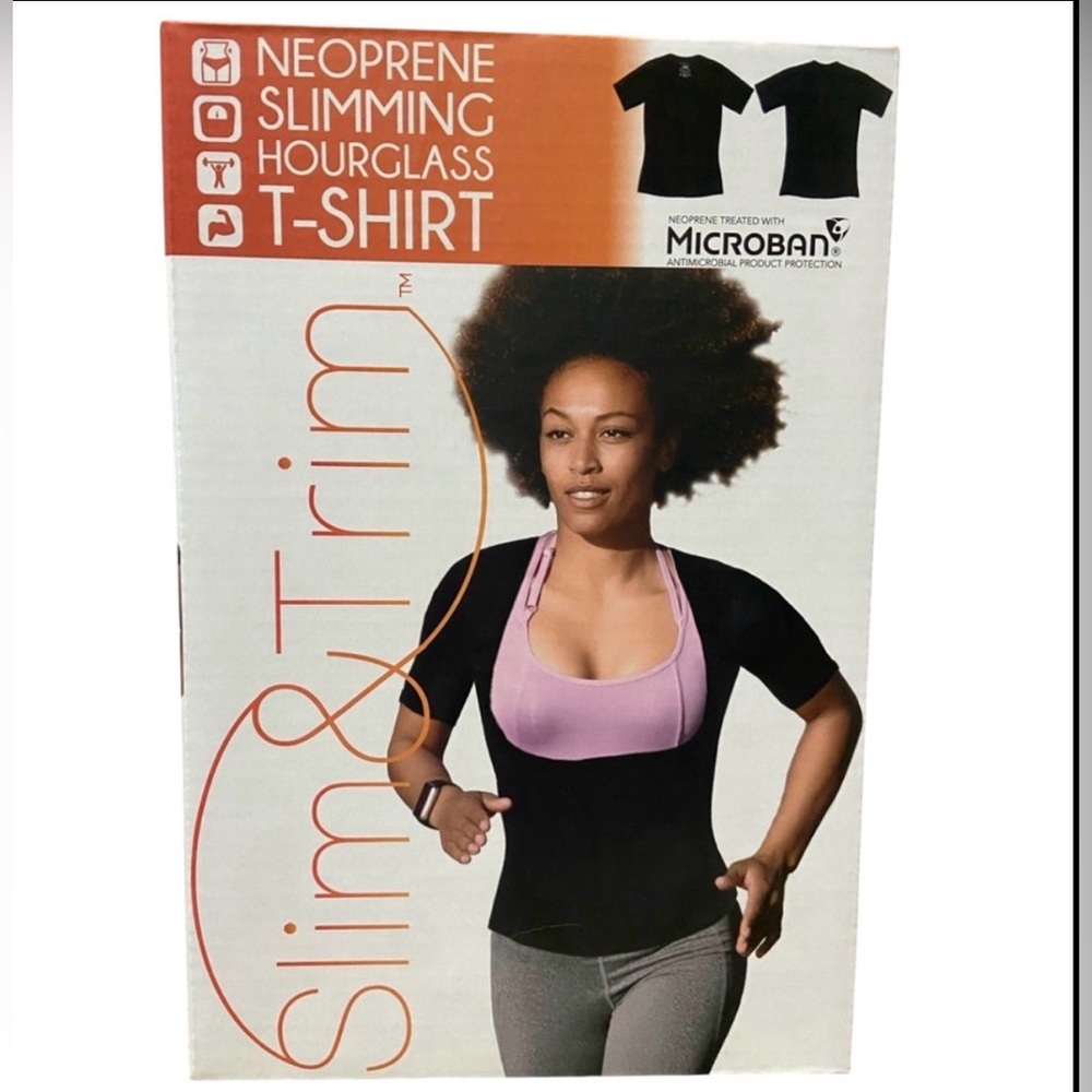 SLIM TRIM Black Neoprene Slimming T-Shirt